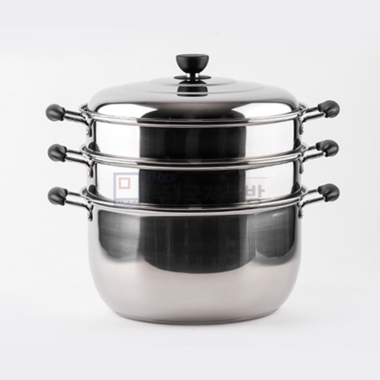 퀸센스 스텐 3단 찜기(32cm, 36cm, 40cm)/스텐찜기/분리형 찜솥 리뷰 이미지 1
